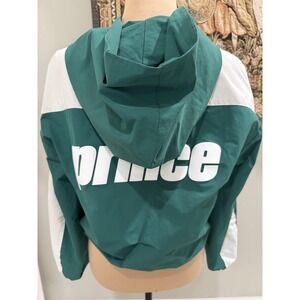 Prince Pickleball Jacket‎ Womens Medium Green Hooded Full Zip Windbreaker
